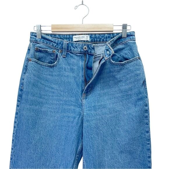 Abercrombie & Fitch Vintage Straight High Rise Jeans Size 29 Curve Love Raw Hem - Picture 6 of 11